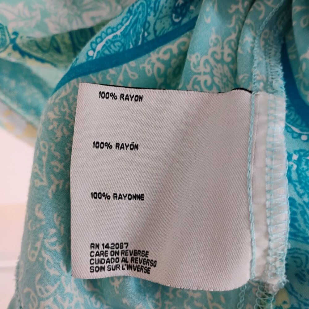 Simply Noelle Boho Paisley Tunic Top L/XL Teal Green - Picture 4 of 5
